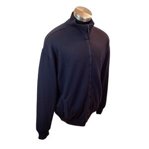 Paul & Shark Yachting Bretagne Light Full Zip Wool Cardigan Sweater Black